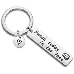 SEIRAA Motivational Quote Jewelry Punch Today in The Face Keychain Graduation Gift Self Care Gift for Her