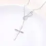 JZMSJF 925 Sterling Silver Faith God in My Heart Infinity Cross Pendant Y Shaped I CAN DO All Things Adjustable Long Chain Sweater Necklace for Women Girls