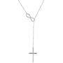 JZMSJF 925 Sterling Silver Faith God in My Heart Infinity Cross Pendant Y Shaped I CAN DO All Things Adjustable Long Chain Sweater Necklace for Women Girls