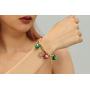 OFGOT7 Bling Christmas White Snowflake Charm Beaded Bracelet Stretch Strand Elastic Glass Dangle Beads Bell Rings for Women Girls