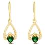 Claddagh Drop Earrings In Yellow Gold Over Sterling Silver By jewel Zone US