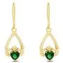 Claddagh Drop Earrings In Yellow Gold Over Sterling Silver By jewel Zone US Claddagh Drop Earrings In Yellow Gold Over Sterling Silver By jewel Zone US