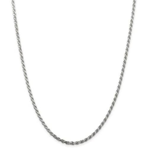 NYC Sterling Unisex Sterling Silver 3MM Diamond-Cut Rope Chain Necklace