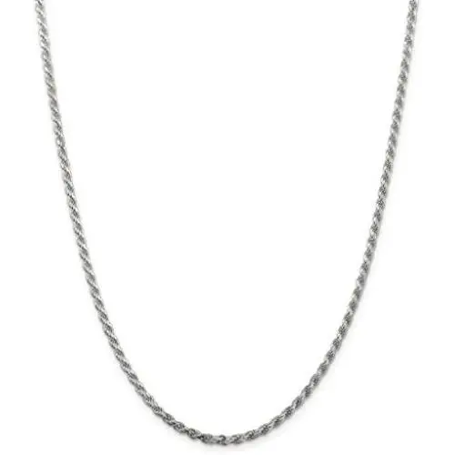 NYC Sterling Unisex Sterling Silver 3MM Diamond-Cut Rope Chain Necklace NYC Sterling Unisex Sterling Silver 3MM Diamond-Cut Rope Chain Necklace