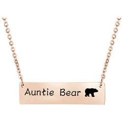 Zuo Bao Auntie Bear Necklace Aunt Bear Gift Aunty Bear Jewelry With 12 Months Birthstone Birthday Gift Family Jewelry For Her