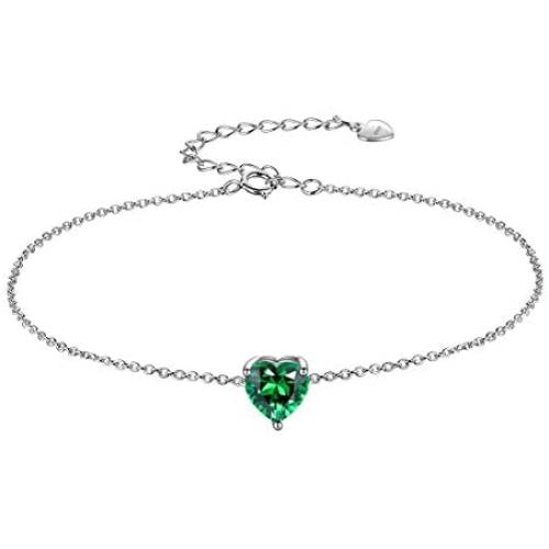 Aurora Tears 925 Sterling Silver 12 Birthstone Hearts Jewelry Women Crystal Wedding/Engagement/Bridal Heart Necklace/Earring/Ring/Bracelet Sets Jewellery