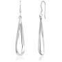 Sterling Silver Elongated Teardrop Dangle Hook Earrings