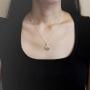 Sterling Silver Small Circle Dog Paw Print Pendant Necklace, 18''