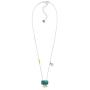 Silpada Turquoise Burst 1 7/8 ct Compressed Turquoise Pendant Necklace in Sterling Silver & Brass