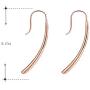 Rhinestone Dangles Earrings,Rose Gold Plated Long Linear Drop Threader Dangles Earrings For Women Jewelry Gifts