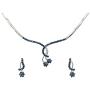 Faship Gorgeous Rhinestone Crystal Floral Necklace Earrings Set