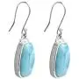 Solid 925 Sterling Silver Natural Larimar Dangle Earrings 1.50'' Solid 925 Sterling Silver Natural Larimar Dangle Earrings 1.50''