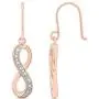 Aurelio Jewelry Diamond Earrings Sterling Silver 1/20 Carat Round-Cut (I-J Color, I2-I3 Clarity) Natural Diamond Infinity Earrings for Women