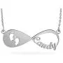 Sterling Silver Infinity Name Necklace Personalized 18K Gold Plated Nameplate Necklace Custom Made with Any Names Pendant Jewelry Gift for Women
