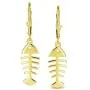 Nautical Ocean Leverback Drop Dangle Fishbone Fish Earrings For Women For Teen 14K Gold Plated 925 Sterling Silver Nautical Ocean Leverback Drop Dangle Fishbone Fish Earrings For Women For Teen 14K Gold Plated 925 Sterling Silver