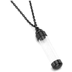 Sunligoo Womens Mens Memory Acrylic Cremation Urn Necklace for Ashes Stainless Steel Urn Cremation Keepsake Memorial Jewelry