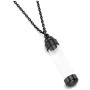 Sunligoo Womens Mens Memory Acrylic Cremation Urn Necklace for Ashes Stainless Steel Urn Cremation Keepsake Memorial Jewelry