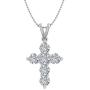 1 1/2 Carat Diamond Cross Pendant Necklaces in 14K Gold (Included Silver Chain) - IGI Certified