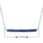 14K White Gold & 1/6 Cttw Blue Diamond Bar Necklace with Black Rhodium Accents, 18'' 14K White Gold & 1/6 Cttw Blue Diamond Bar Necklace with Black Rhodium Accents, 18''