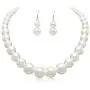 Colorose Faux Pearl Necklace Earring Set for Women Chunky Beads Strand Statement Necklaces Costume Jewelry