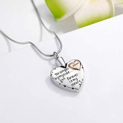 Urn Necklace for Ashes Mom Stainless Steel Heart Cremation Jewelry for Ashes Silver Ashes Necklace Pendant