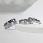 TRUMIUM 4mm 6mm 8mm Men Women Wedding Band Tungsten Carbide Ring Brushed Beveled Edge Silver/Blue/Black Size 4-15