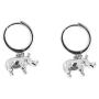 Cute Rhino Dangle Hoop Earrings for Women Girls Sterling Silver with Charms Animal Rhinoceros Drop Cartilage Cuff Stud Lovely Jewelry Fashion Dainty Birthday Christmas Gifts for Daughter