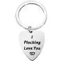 CENWA Anniversary Keychain I Plucking Love You Guitar Pick Keychain for Boyfriend or Husband Gift for Musician