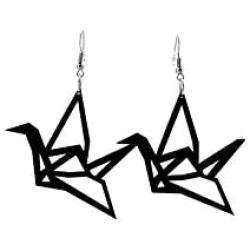 COLORFUL BLING Big Acrylic Origami crane dangle earrings bird jewelry personality for women girls