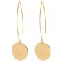 Shiny Hammering Circle Disc Small Dangle Drop Hanging Earrings Long Hoops Geometric Brushed Gold Round Filled Everyday Jewelry for Women and girl