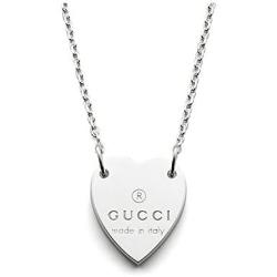 Gucci Trademark Heart Pendant in Sterling Silver Necklace YBB223512001