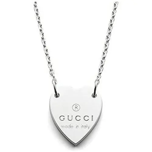 Gucci Trademark Heart Pendant in Sterling Silver Necklace YBB223512001