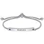 Dainty Personalized Faith Bracelet - FEARLESS - Positive Inspirational Quotes Adjustable Cuff Jewelry For Women, Ideal Gift For Sisters, Niece, Granddaughter, Female friends