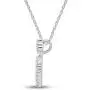 Jewel Zone US Heart Crown Pendant Necklace 14K White Gold Over Sterling Silver