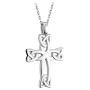 Failte Celtic Cross Necklace Trinity Knot Sterling Silver 18 Inch Chain Irish Made