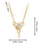 GELIN 14k Yellow Gold 0,02 ct Diamond Teardrop Pendant Y Necklace for Women, Surprise Fine Jewellery ,18 inch