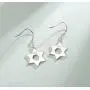 FANCIME Hanukkah Sterling Silver Created Blue Opal Star Necklace/Dangle Earrings/Bracelet Charm Danity October Birthstone Fine Jewelry for Women