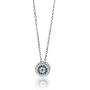 Dahi Shop Third Eye Necklace Nazar Amulet Turkish Greek Evil Eye Necklace Pendant Delivered with Jewelry Gift Box Natural Gemstone Circle Pendant 16'' Chain Silver-Tone + 2'' Extender