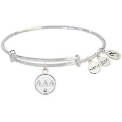 Navika Tri- Delta Sorority Inspired Love Adjustable Bangle Bracelets - Silver - Delta Delta Delta