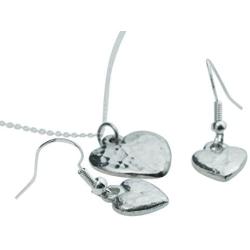 10th Anniversary Pure Tin Pendant and Earring Set