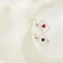 18K Gold Plated Asymmetric Poker hearts and spades A Drop Earrings For Women Girls