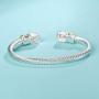 UNY Designer Inspired Jewelry 6x8 Radiant CZ Cable Wire Antique Bangle Elegant Beautiful