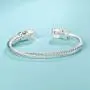 UNY Designer Inspired Jewelry 6x8 Radiant CZ Cable Wire Antique Bangle Elegant Beautiful UNY Designer Inspired Jewelry 6x8 Radiant CZ Cable Wire Antique Bangle Elegant Beautiful