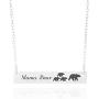 Sincerely Silver Mama Bear Necklace - Momma Bear Jewelry with Cubs Bar Necklace