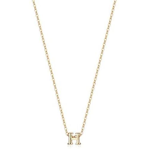 Gold Initial Necklace,14K Gold Plated Cute Tiny Hollow Out Letters Children Necklace Handmade Dainty Monogram Name Necklace 17.5'' Adjustable Personalized Alphabet Letter Pendant Jewelry