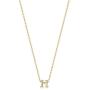 Gold Initial Necklace,14K Gold Plated Cute Tiny Hollow Out Letters Children Necklace Handmade Dainty Monogram Name Necklace 17.5'' Adjustable Personalized Alphabet Letter Pendant Jewelry