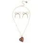 Betsey Johnson Resin Heart Earrings/Necklace Set