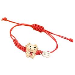 tenghong2021 2021 Year of Ox Red String Bracelet Red Cow Charm Chinese Zodiac Animal Birth Year Lucky Charm Bracelet Zodiac Ox Pendant Red Rope Corded Lucky Bracelet New Year Jewelry Gifts