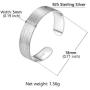 PROSTEEL 925 Sterling Silver Ring, Flat Plain Wide Band Ring Adjustable, Mens Womens Jewelry