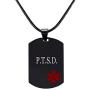 Mens Stainless Steel Customization Medical Alert Dog Tag Pendant Necklace Black,Free Engraved